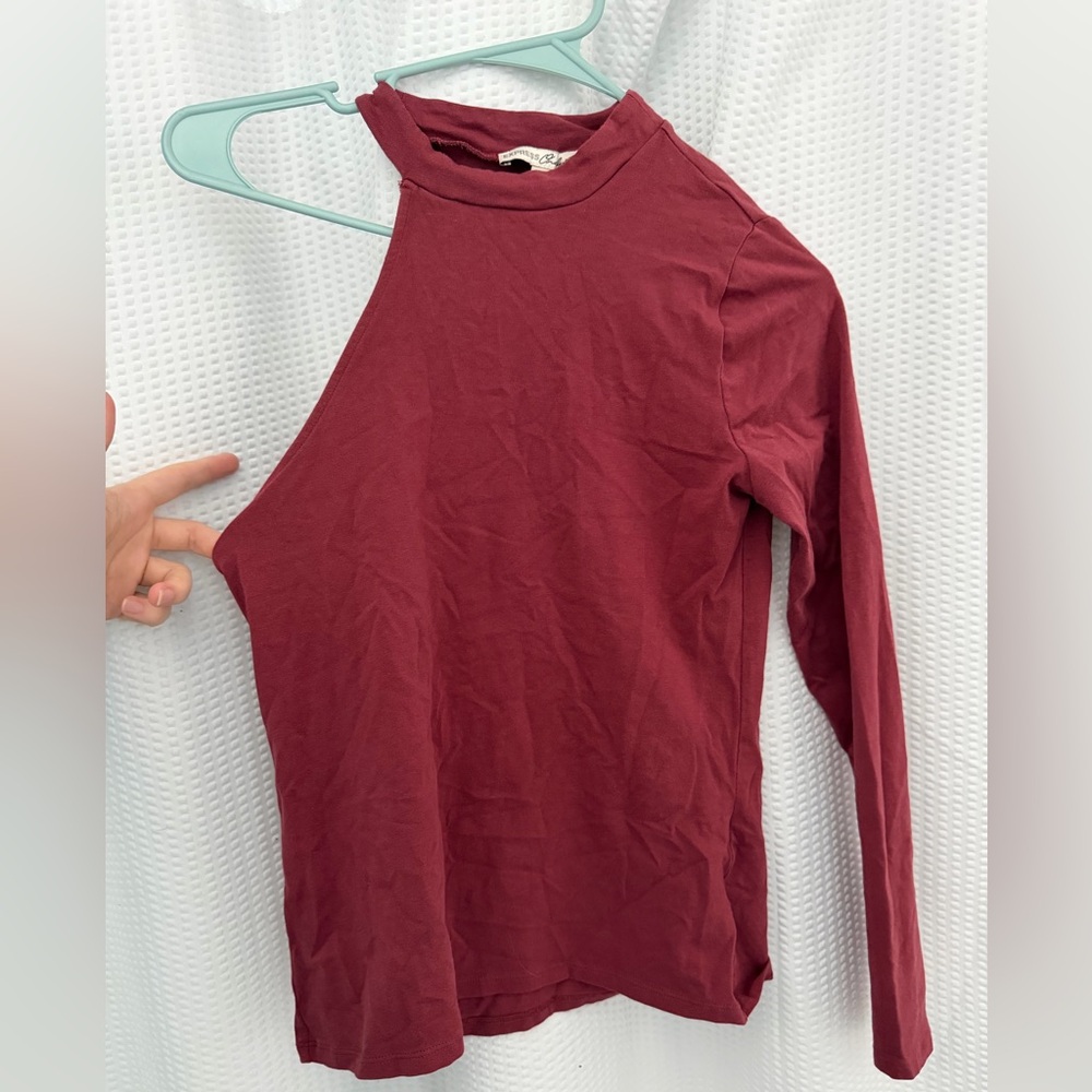 Express Deep Red Long Sleeve Top